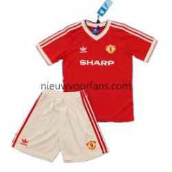 Manchester United Kind Shirt met Bedrukking 1984 Retro Thuis Korte Mouw