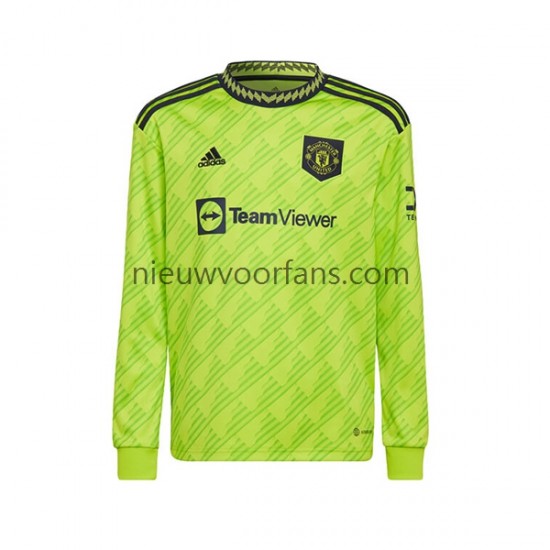 Manchester United Heren Shirt met Bedrukking Derde 2022-2023 Lange Mouw