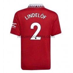 Manchester United Heren Shirt met Bedrukking Victor Lindelof 2 Thuis 2022-2023 Korte Mouw