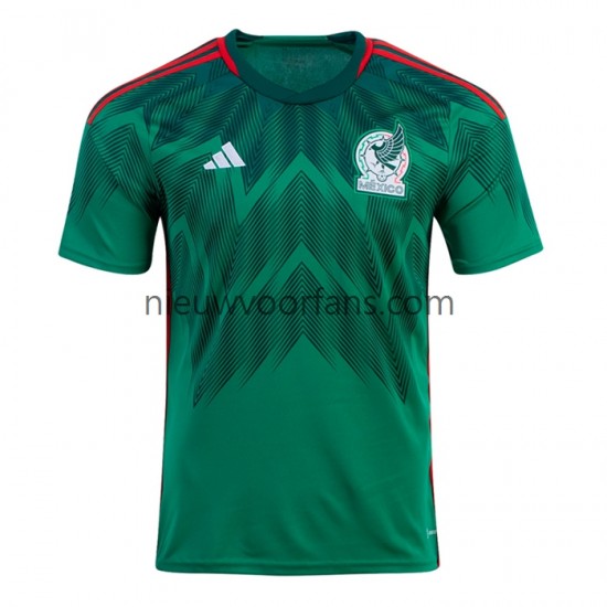 Mexico Heren Shirt met Bedrukking Thuis WK 2022 Korte Mouw
