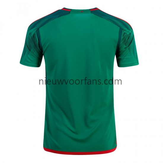 Mexico Heren Shirt met Bedrukking Thuis WK 2022 Korte Mouw