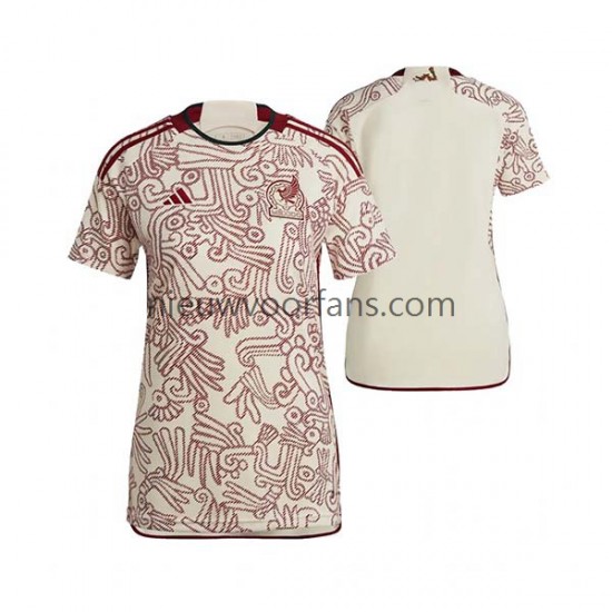 Mexico Dames Shirt met Bedrukking Uit WK 2022 Korte Mouw