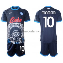 Napoli Kind Shirt met Bedrukking Diego Maradona 10 Special 2 Thuis 2021-2022 Korte Mouw