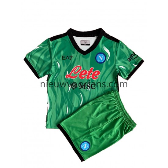Napoli Kind Shirt met Bedrukking Doelman Thuis 2021-2022 Korte Mouw