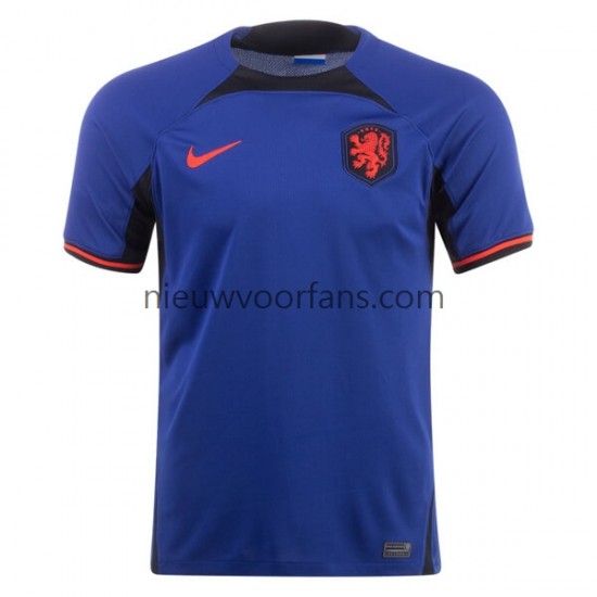 Nederland Heren Shirt met Bedrukking Uit WK 2022 Korte Mouw