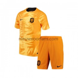 Nederland Kind Shirt met Bedrukking Thuis WK 2022 Korte Mouw