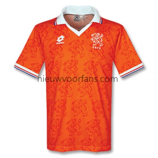 Nederland Heren Shirt met Bedrukking 1996 Retro Thuis Korte Mouw