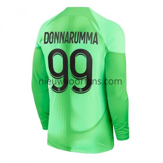 Paris Saint-Germain Heren Shirt met Bedrukking Doelman Gianluigi Donnarumma 99 Thuis 2022-2023 Lange Mouw