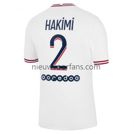 Paris Saint-Germain Heren Shirt met Bedrukking Hakimi 2 Vierde 2021-2022 Korte Mouw