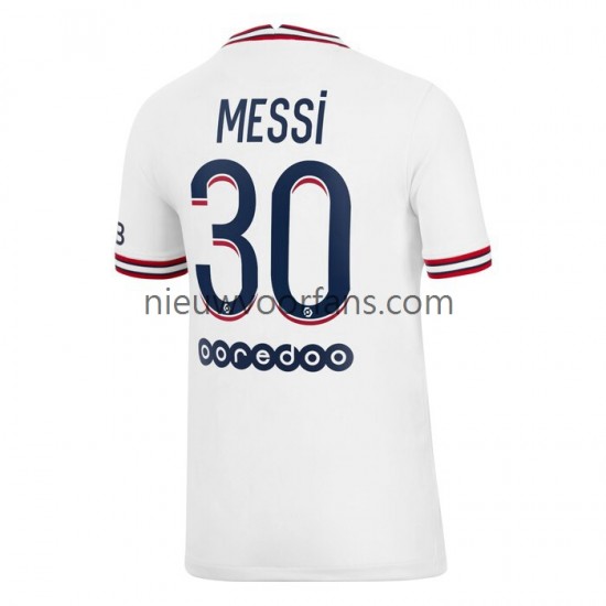Paris Saint-Germain Heren Shirt met Bedrukking Lionel Messi 30 Vierde 2021-2022 Korte Mouw