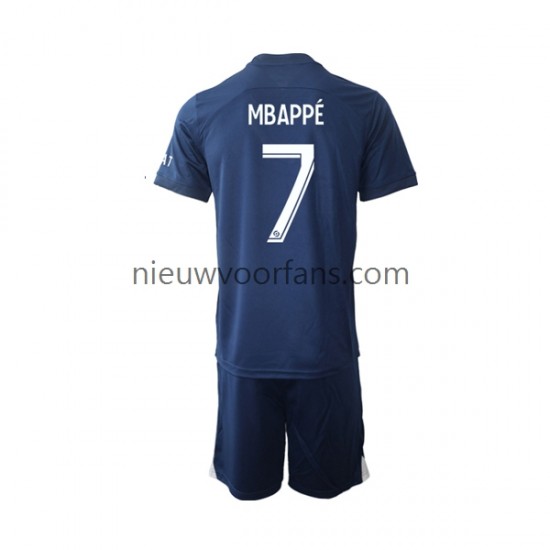 Paris Saint-Germain Kind Shirt met Bedrukking Mbappé 7 Thuis 2022-2023 Korte Mouw