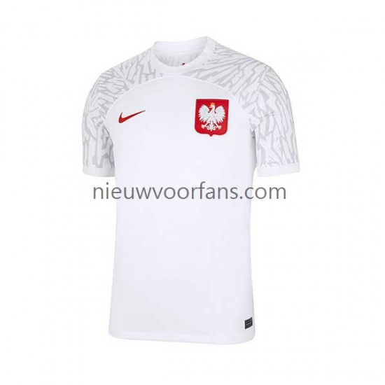 Polen Heren Shirt met Bedrukking Thuis WK 2022 Korte Mouw