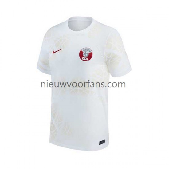 Qatar Heren Shirt met Bedrukking Uit WK 2022 Korte Mouw