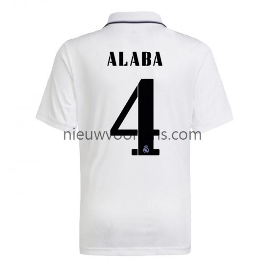 Real Madrid Heren Shirt met Bedrukking Alaba 4 Thuis 2022-2023 Korte Mouw