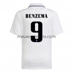 Real Madrid Heren Shirt met Bedrukking Benzema 9 Thuis 2022-2023 Korte Mouw