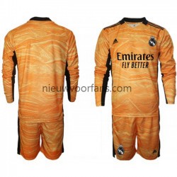 Real Madrid Kind Shirt met Bedrukking Doelman Uit 2021-2022 Lange Mouw