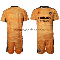 Real Madrid Kind Shirt met Bedrukking Doelman Uit 2021-2022 Korte Mouw