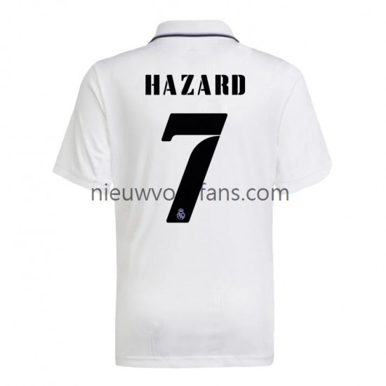 Real Madrid Heren Shirt met Bedrukking Hazard 7 Thuis 2022-2023 Korte Mouw
