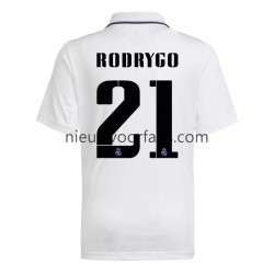 Real Madrid Heren Shirt met Bedrukking Rodrygo 21 Thuis 2022-2023 Korte Mouw