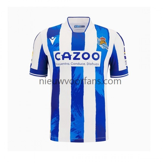 Real Sociedad Heren Shirt met Bedrukking Thuis 2022-2023 Korte Mouw