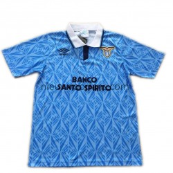 SS Lazio Heren Shirt met Bedrukking 1991 Retro Thuis Korte Mouw
