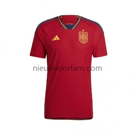 Spanje Heren Shirt met Bedrukking Thuis WK 2022 Korte Mouw