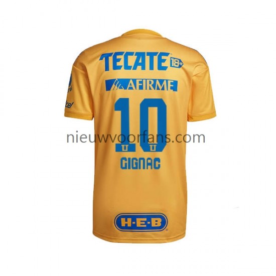 Tigres UANL Heren Shirt met Bedrukking Andre-Pierre Gignac 10 Thuis 2022-2023 Korte Mouw