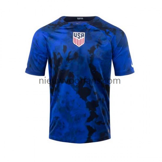 USA Heren Shirt met Bedrukking Uit WK 2022 Korte Mouw