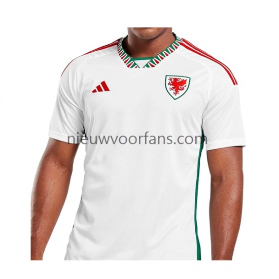 Wales Heren Shirt met Bedrukking Uit WK 2022 Korte Mouw