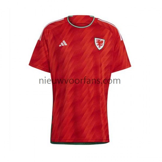 Wales Heren Shirt met Bedrukking Thuis WK 2022 Korte Mouw