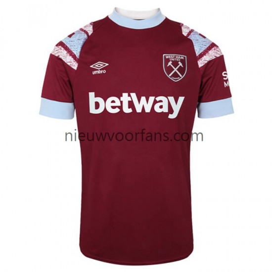 West Ham United Heren Shirt met Bedrukking Thuis 2022-2023 Korte Mouw