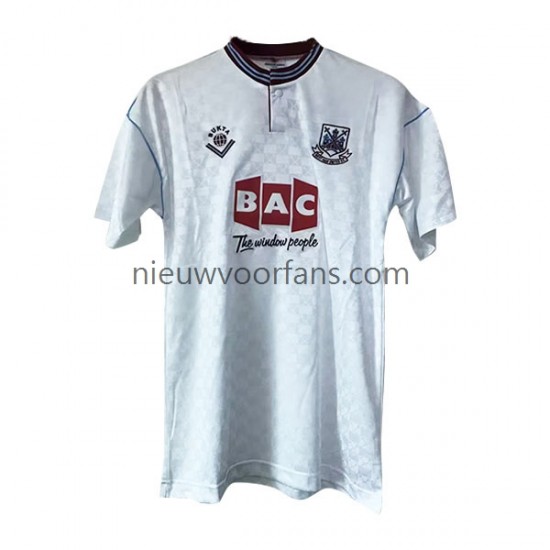 West Ham United Heren Shirt met Bedrukking Retro Uit 1989-1990 Korte Mouw