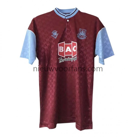 West Ham United Heren Shirt met Bedrukking Retro Thuis 1989-1990 Korte Mouw