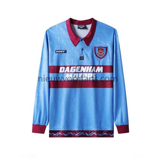 West Ham United Heren Shirt met Bedrukking Retro Thuis 1995-1996 Lange Mouw
