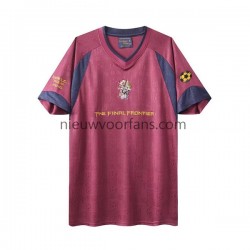 West Ham United Heren Shirt met Bedrukking Iron Maiden Retro Uit 2010 Korte Mouw