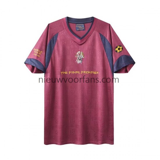 West Ham United Heren Shirt met Bedrukking Iron Maiden Retro Uit 2010 Korte Mouw