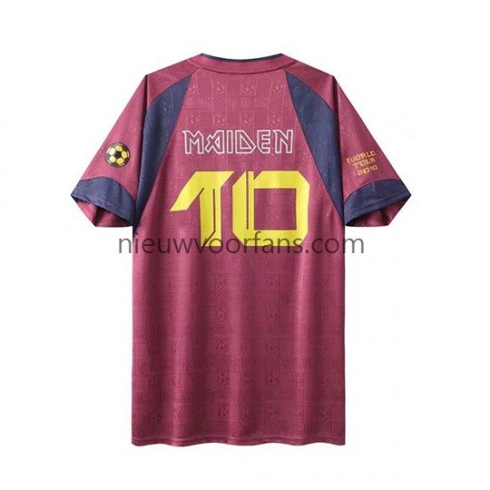 West Ham United Heren Shirt met Bedrukking Iron Maiden Retro Uit 2010 Korte Mouw