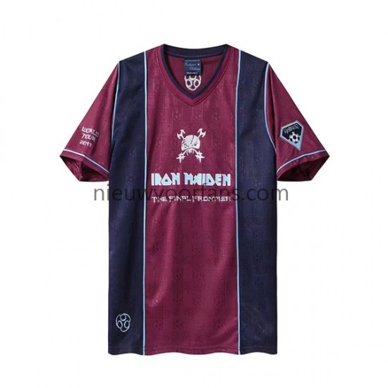West Ham United Heren Shirt met Bedrukking Iron Maiden Retro Uit 2011 Korte Mouw