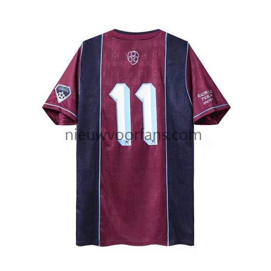 West Ham United Heren Shirt met Bedrukking Iron Maiden Retro Uit 2011 Korte Mouw