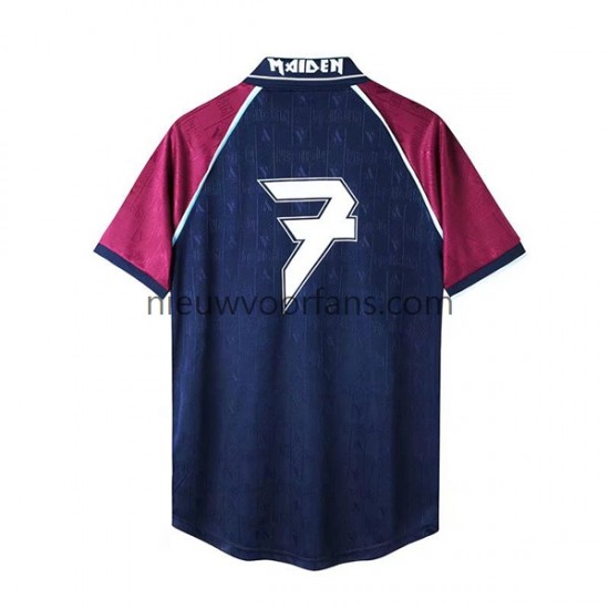 West Ham United Heren Shirt met Bedrukking Iron Maiden Retro Thuis 1999 Korte Mouw