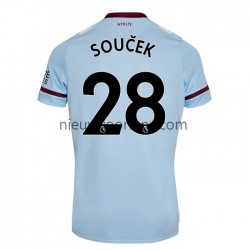 Heren Shirt met Bedrukking West Ham United Tomas Soucek 28 Uit 2021-2022 Korte Mouw