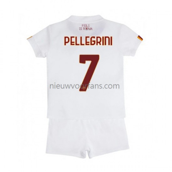 AS Roma Kind Shirt met Bedrukking Lorenzo Pellegrini 7 Uit 2022-2023 Korte Mouw