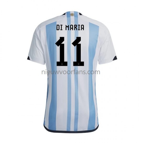 Argentinië Heren Shirt met Bedrukking Di Maria 11 Thuis WK 2022 Korte Mouw