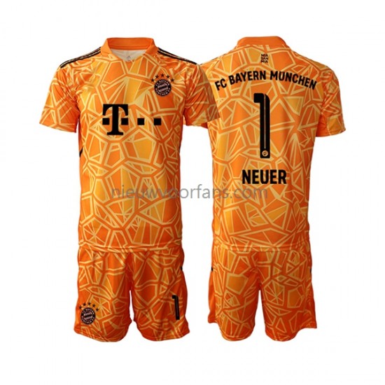 FC Bayern München Kind Shirt met Bedrukking Doelman Manuel Neuer 1 Uit 2022-2023 Korte Mouw