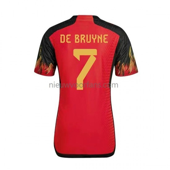 België Heren Shirt met Bedrukking De Bruyne 7 Thuis WK 2022 Korte Mouw