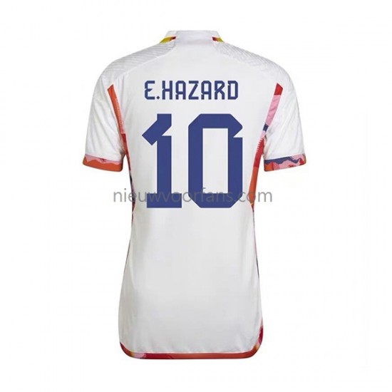België Heren Shirt met Bedrukking Eden Hazard 10 Uit WK 2022 Korte Mouw