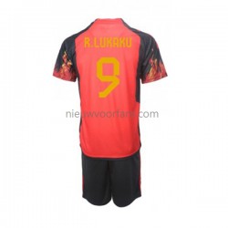 België Kind Shirt met Bedrukking Lukaku 9 Thuis WK 2022 Korte Mouw