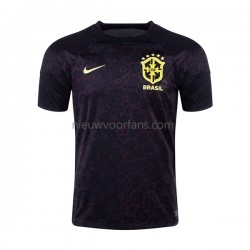 Brazilië Heren Shirt met Bedrukking Doelman Thuis WK 2022 Korte Mouw