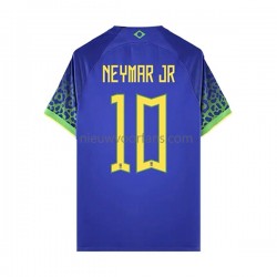 Brazilië Heren Shirt met Bedrukking Neymar JR 10 Uit WK 2022 Korte Mouw
