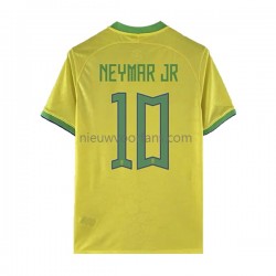 Brazilië Heren Shirt met Bedrukking Neymar JR 10 Thuis WK 2022 Korte Mouw